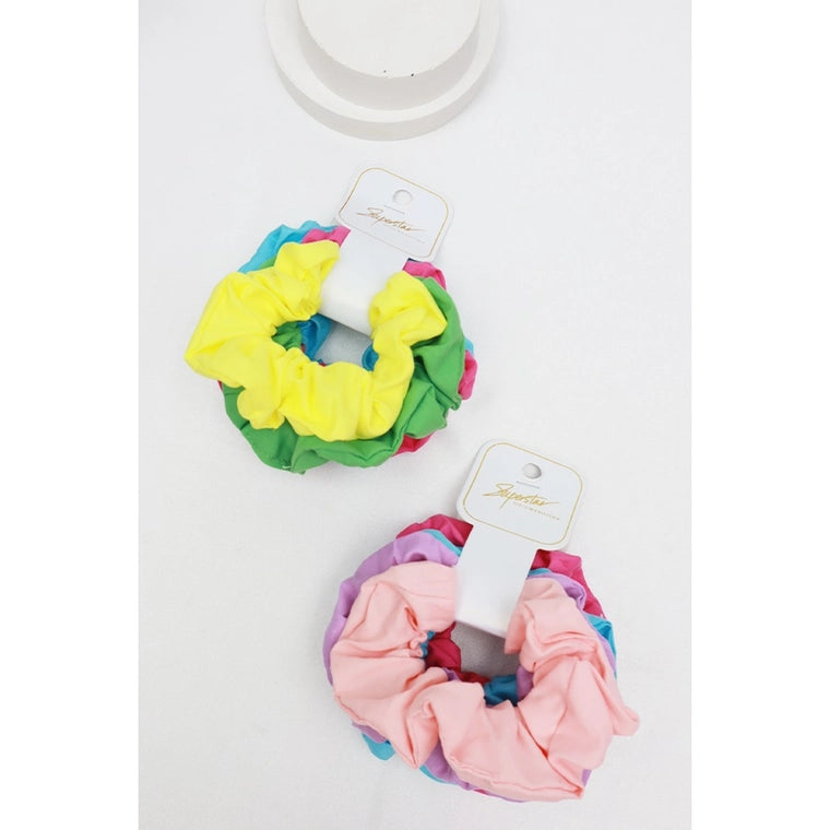 SOLID COLOR SCRUNCHIE SET OF 4